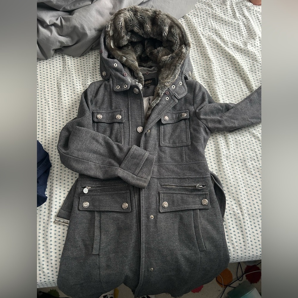 Warm, winter trench-style coat